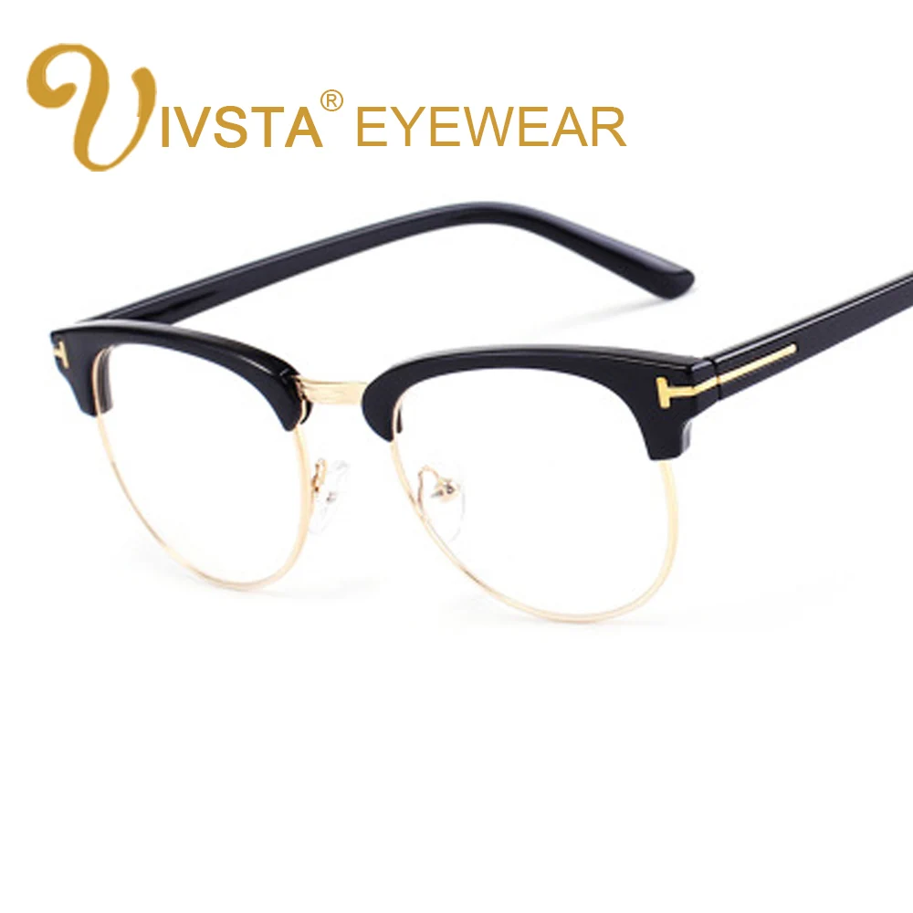 

IVSTA TF 8015 Optical Frame Half Rim Glasses Eyeglasses Frames for Men Myopia Fashion Brand TF Custom Nerd Oversized Demi