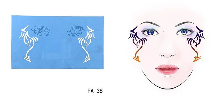 1 шт. многоразовая краска для лица аэрограф блеск тату трафарет краска для тела макияж для лица Шаблон Рисунок тату дизайн инструмент