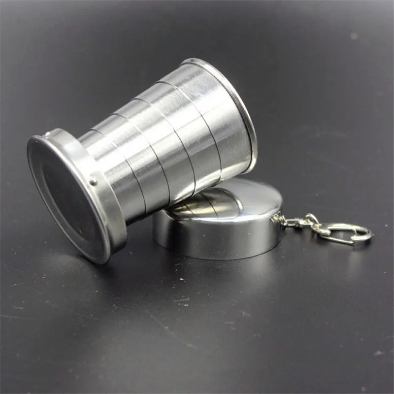 

Creative Stainless Steel Retractable Folding Cups Outdoor Sports Tour Water Cup Portable Retractable Telescopic Collapsible Cups