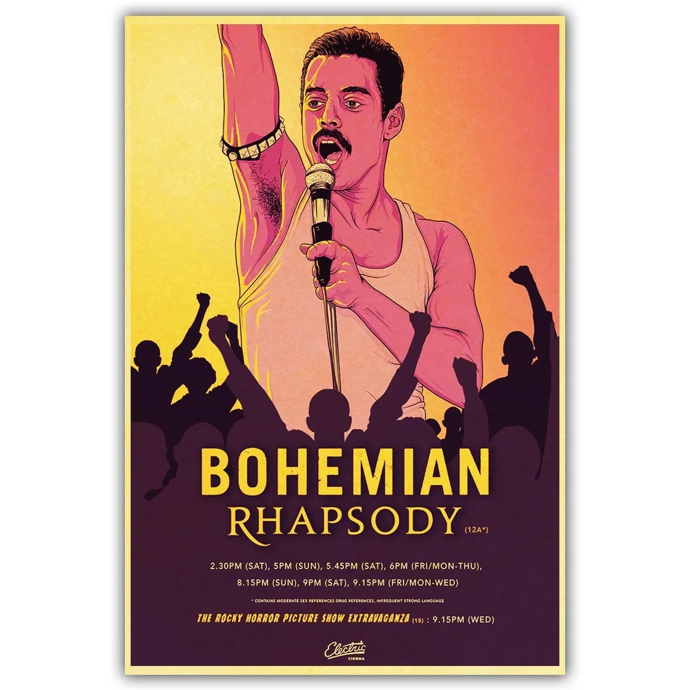 Винтаж Bohemian Rhapsody Фредди Меркури Queen музыкальный фильм плакат холст Современная домашняя, комнатная, Настенная Декор