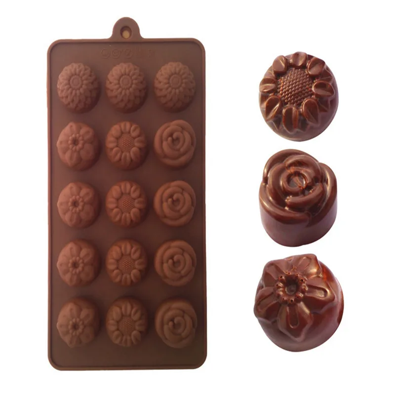 Уникальные четыре вида цветов силиконовая форма для шоколада плесень, лед, кекс, леденец и сахарный инструмент