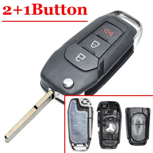 Good quality replacement New 2+1 Button Flip Key Shell original type case For Ford