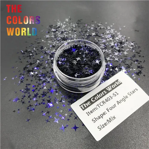 TCT-351 Chameleon Color Four Angle Stars Nail Glitter Nail Art Decoration Body Art Tumblers Crafts Festival Accessories supplier - Цвет: TCR403-S1   200g