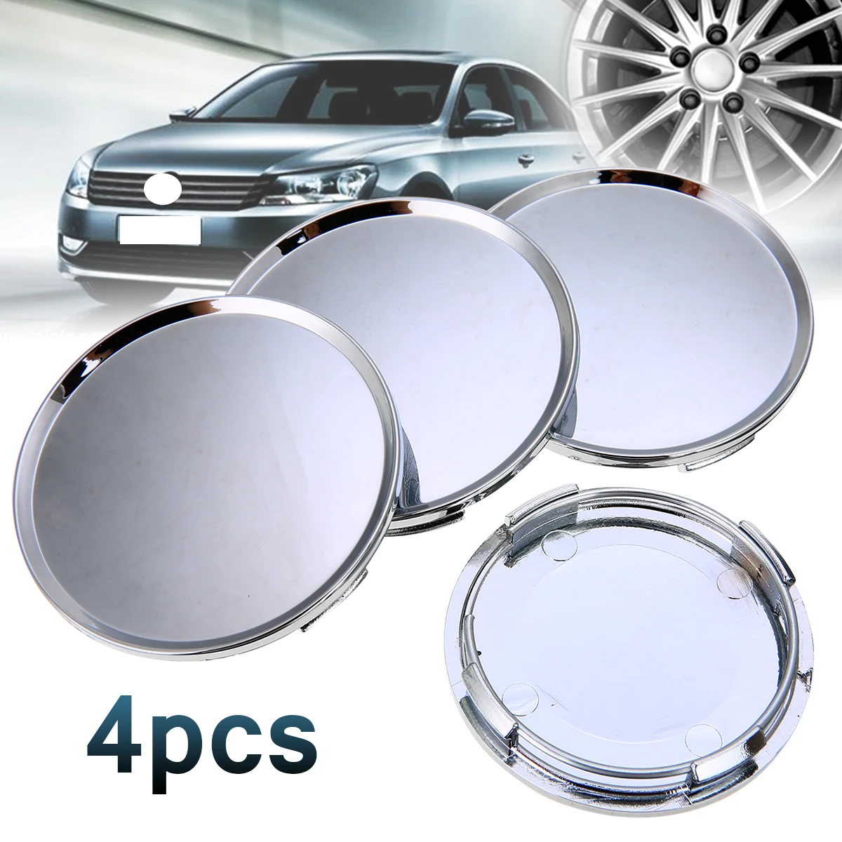 Mayitr 4pcs/set Silver Universal Wheel Center Hub 63mm Plastic Car Vehicle Wheel Center Cap Covers for Car Styling