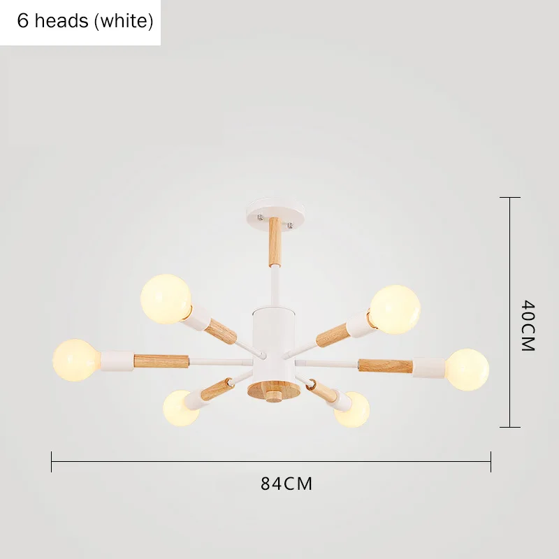Скандинавская гостиная, простая современная спальня, столовая, подвесные светильники, креативные деревянные подвесные светильники
