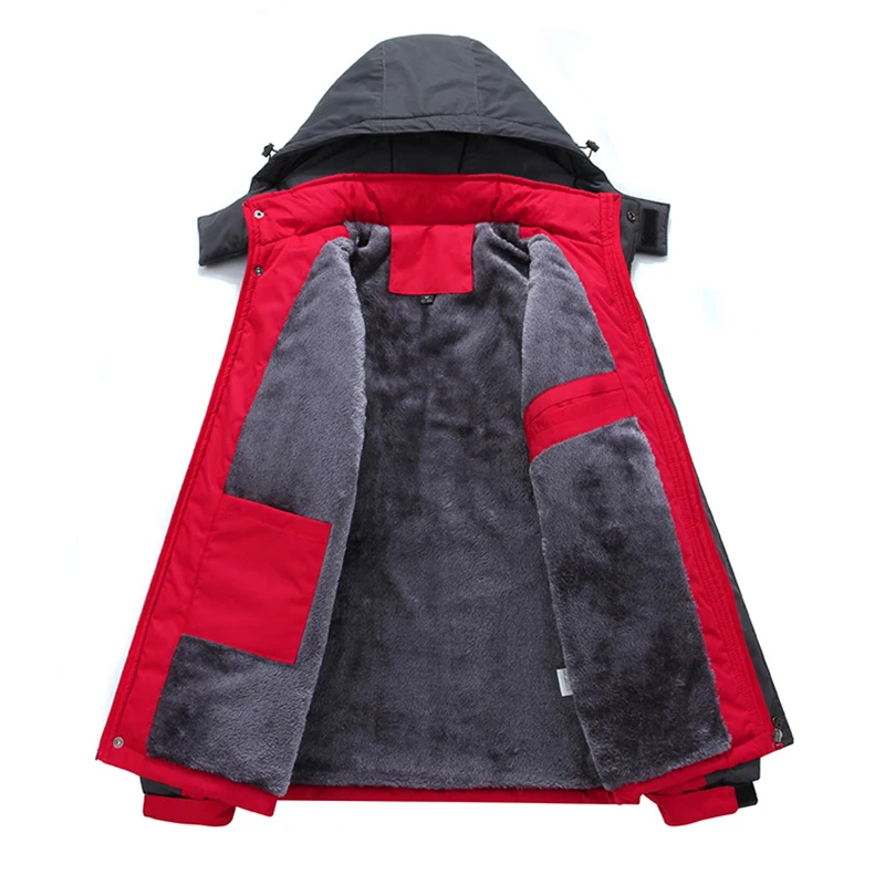 Северная зимняя мужская куртка, внутренняя флисовая водонепроницаемая куртка, уличная спортивная теплая брендовая куртка, мужское ветрозащитное пальто размера плюс 5XL