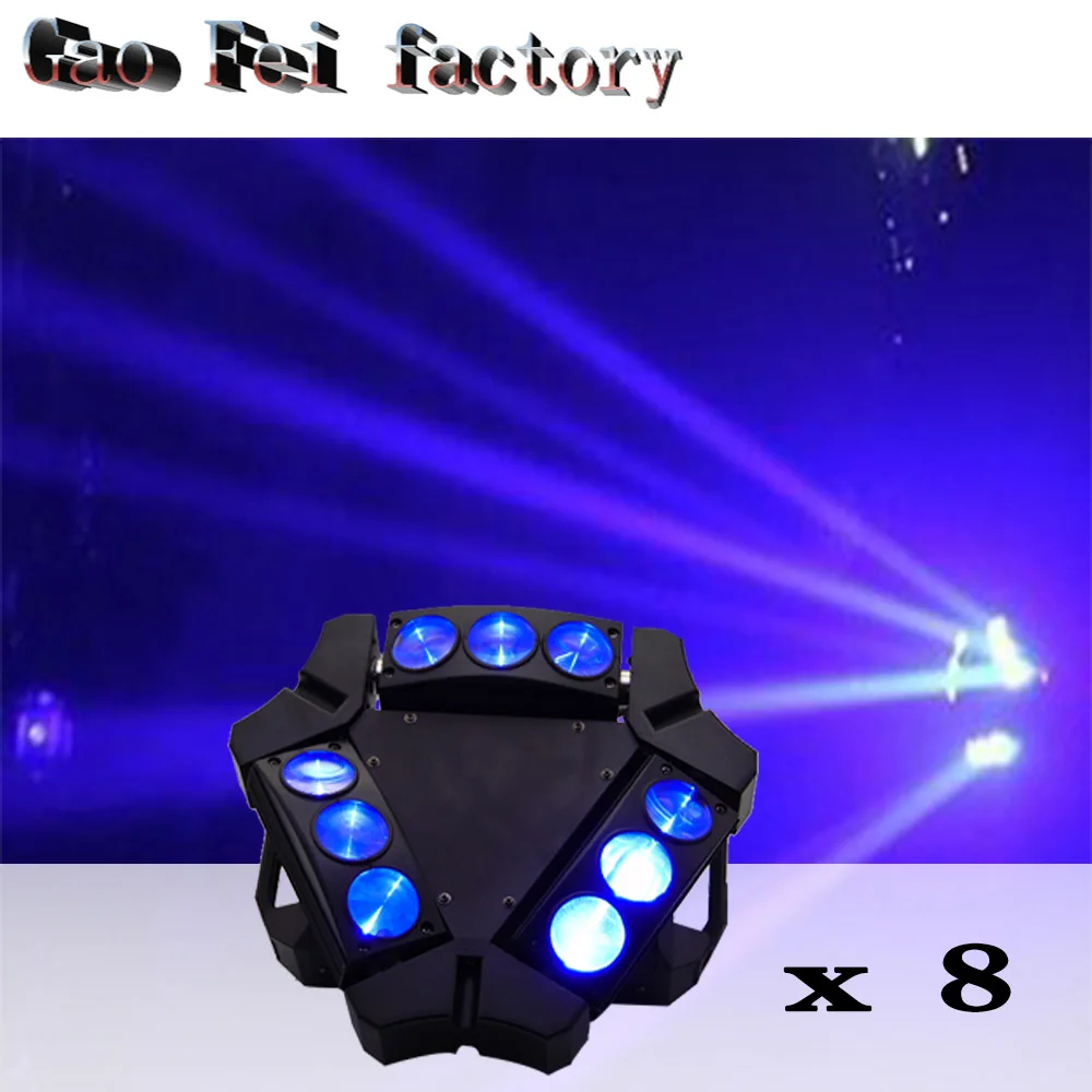 

Disco light 9x12W spider 3 head 9 eyes stage beam dmx led (8pcs/lot)
