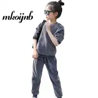 ชุดกีฬาหญิงสาวเสื้อผ้าชุดกำมะหยี่เสื้อ + กางเกง 2 Pcs เด็ก Tracksuit ฤดูใบไม้ผลิฤดูใบไม้ร่วงเด็กเสื้อผ้า 4 6 8 10 12 ปี