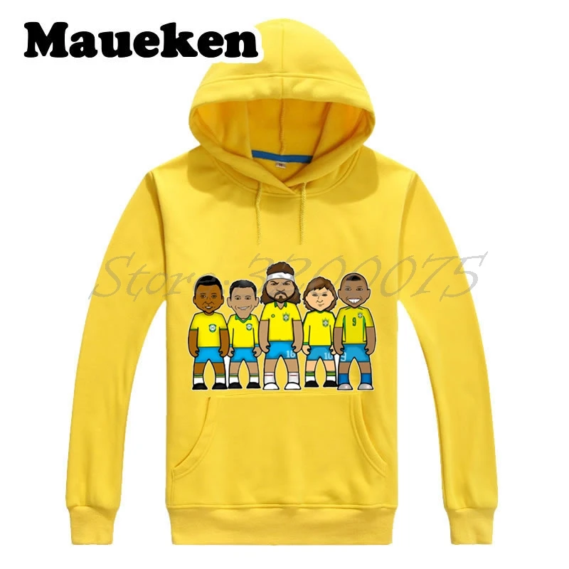 

Men Hoodies BRAZIL soccering LEGENDS Pele Zico Ronaldo Garrincha Socrates great Brazilian Sweatshirts Hooded Thick W17101925