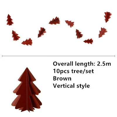 Натальная 3D Бумага Рождественская елка гирлянды подвесные украшения Рождественские украшения для дома год Arbol De Navidad noel DIY - Цвет: style 1  brown