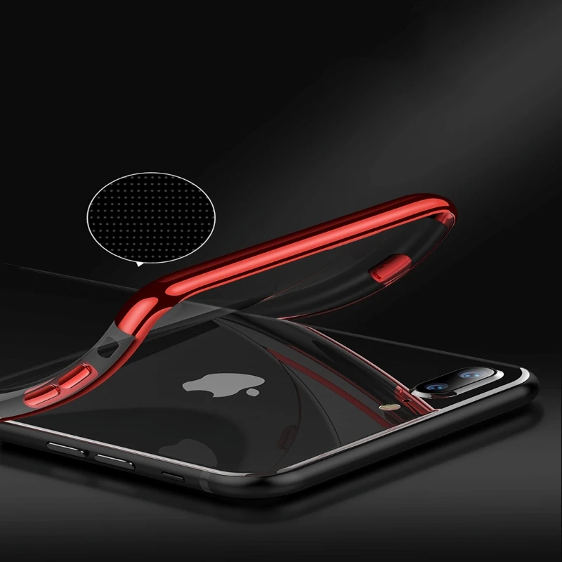 Силиконовые прозрачные мягкие чехлы с покрытием для iPhone XS Max чехол X XR 6S 6 7 8 Plus