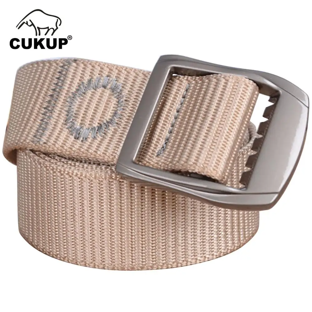 CUKUP Ladies Tactical Buckles Metal Belts Quality Outdoor Nylon Jean Dresses Waist Accessories 3.2cm Wide Belt for Women CBCK090