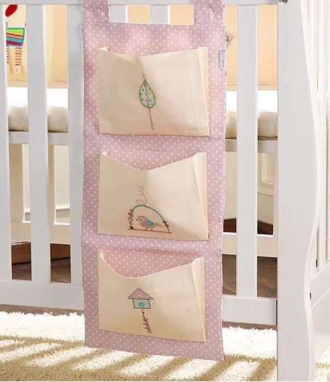 Детская кроватка кровать висячая сумка для хранения новорожденных кроватки Органайзер хлопок игрушка карман для пеленок детская кроватка набор аксессуаров - Цвет: Tweet Street
