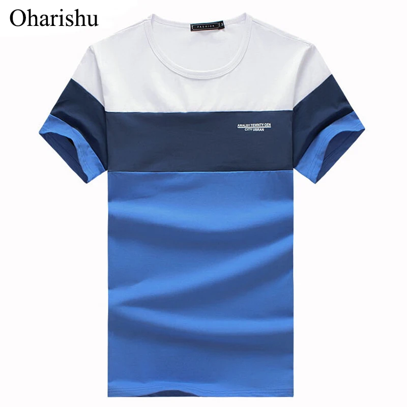 

New Summer Men's T Shirt 2019 Fashion Striped T Shirt Mens Clothing Trend Slim Fit Short Sleeve Casual Mens Top Tees Shirt 5XL