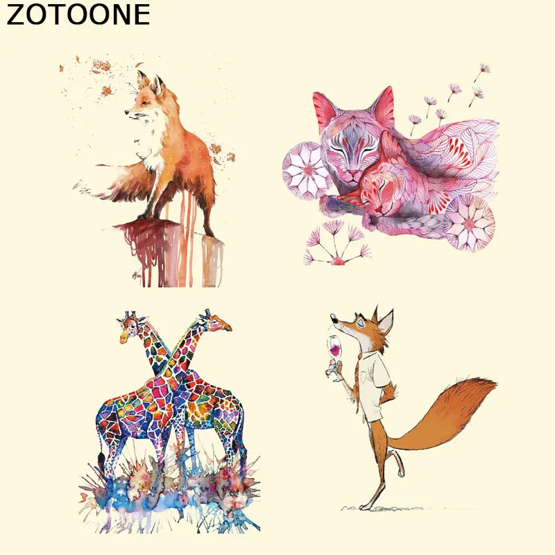 

ZOTOON Animal Patches Heat Transfer Iron on Patch A-level Washable Clothes Stickers Easy Print By Household Clothing Decals E