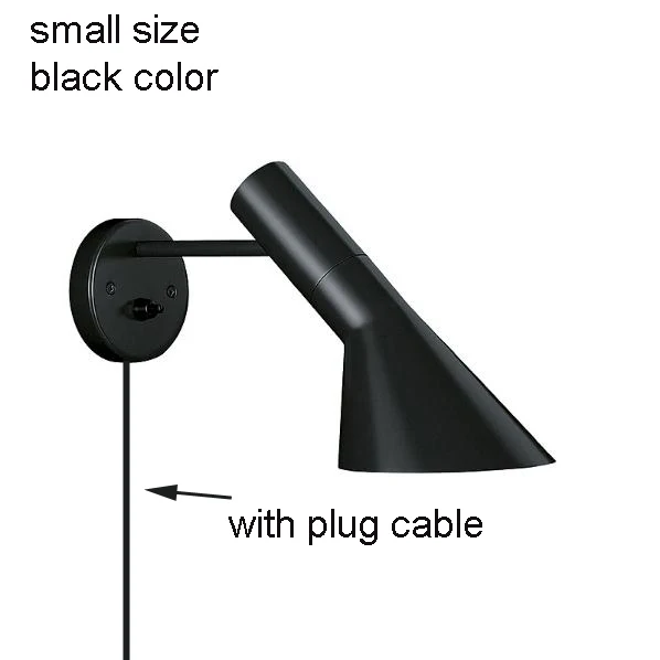 Willlustr AJ настенный светильник Настенный светильник ing Дания Скандинавский дизайн современный настенный светильник AJ настенное бра Черный Белый 2 размера дверной проем крыльцо - Цвет абажура: black small w plug