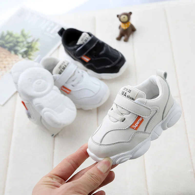

2019 New Hot Cute Solid Infant Anti-slip New Born Baby Shoes small bear Casual walking Shoes
