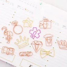 5 шт/лот красивые золотые скрепки для бумаги закладки планировщик бумажный зажим материал Эсколар закладки для книг канцелярские принадлежности Школьные принадлежности