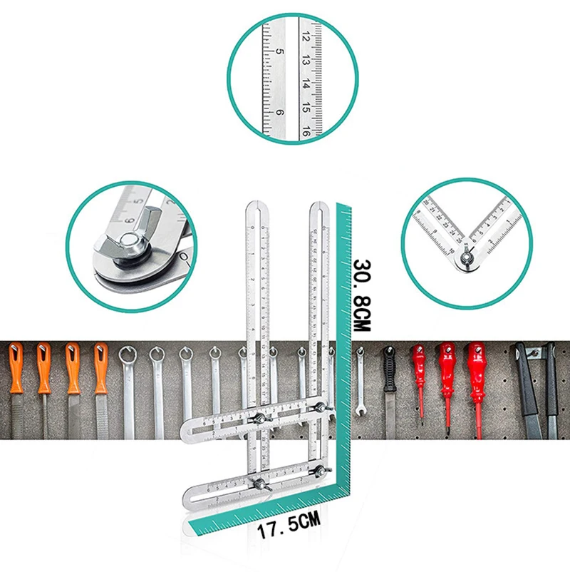 Складная линейка для измерения углов многофункциональная линейка для рисования мульти-угол четыре угла деятельности складные инструменты для измерения ног
