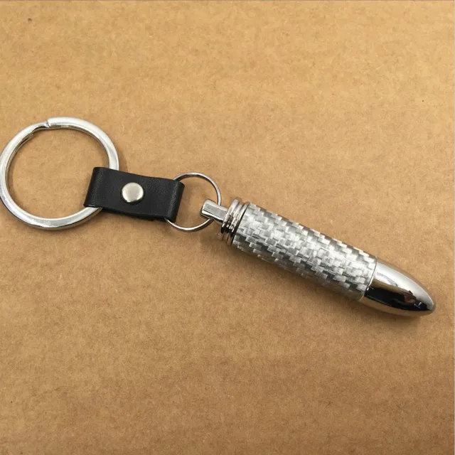 10pcs Auto Parts Car Carbonfiber Carbon fiber exhaust pipe keychain Key chain Tailpipe Muffler