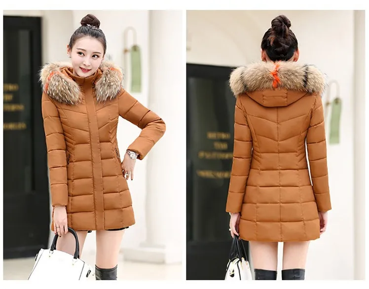 Women Winter Parkas Hooded Long Cotton Padded Jackets Big Fake Fur Collars Women Coat Winter Loose Outwear Jacket And Coat CH767 (6)