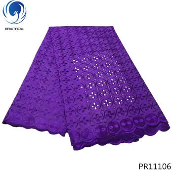 

BEAUTIFICAL high quality lace fabric purple color lace african voile lace african lace fabric 2019 sales 5yards/lot latest PR111