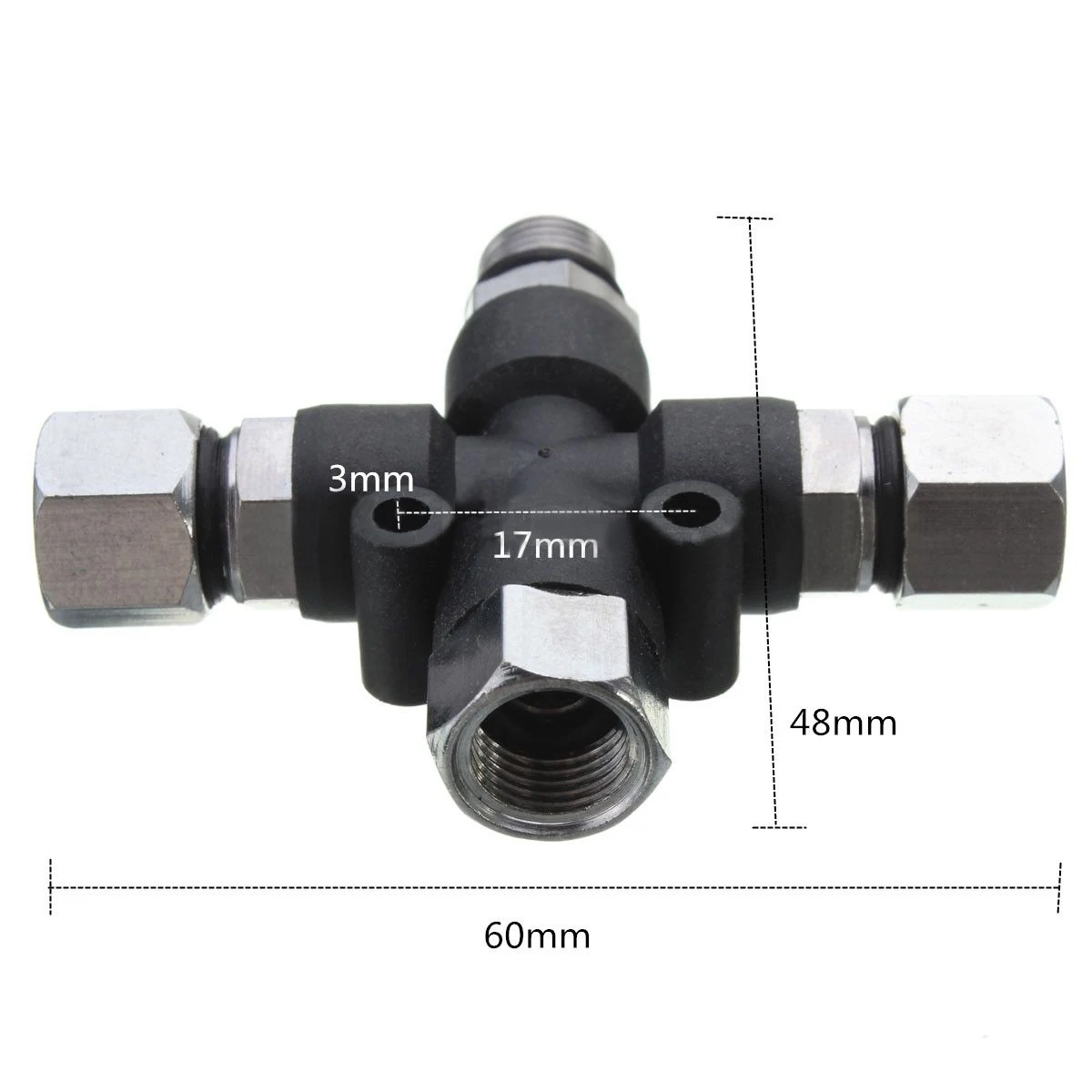 Высокая твердость сплиттер аэрографа 3 Way 60X48X12 мм ногтевая аэрография живопись воздушный сплиттер фитинг соединитель Спрей Инструмент 1/8"