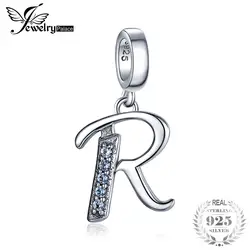 JewelryPalace Золотой Желтый кубический цирконий Буква R подвеска круглая Fit Браслеты 925 пробы Серебряный Модный подарки для Для женщин