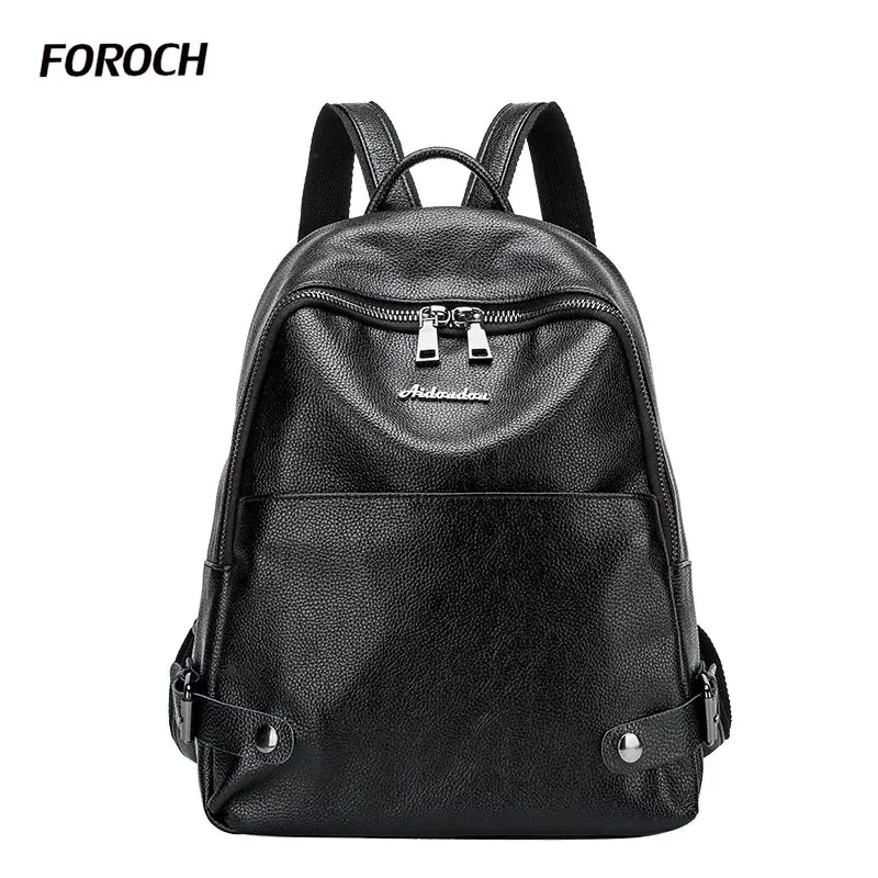 

FOROCH Fashion Women Backpacks Women's PU Leather Backpacks Female school Shoulder bags for teenage girls Travel Back pack 160