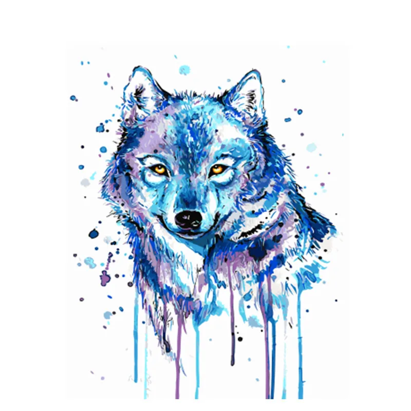 

DRAWJOY Framed Picture Wolf DIY Painting By Numbers Colorful Picture Home Decor For Living Room Hand Unique Gifts GX4523