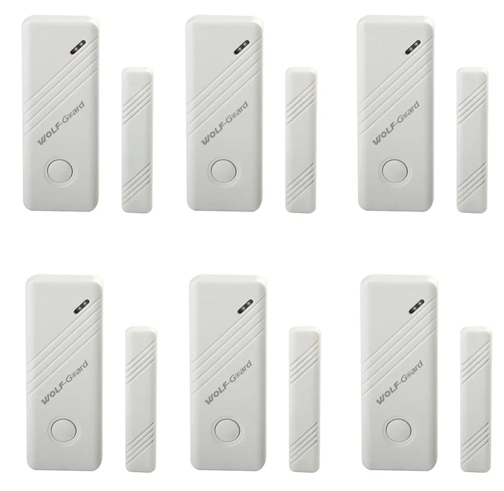 Lobo-guarda sem Fio Detector para Home Sistema de Segurança Alarme para Detectar Contato Porta Janela Magnet Sensor Aberta Pçs – Lote 6 x &