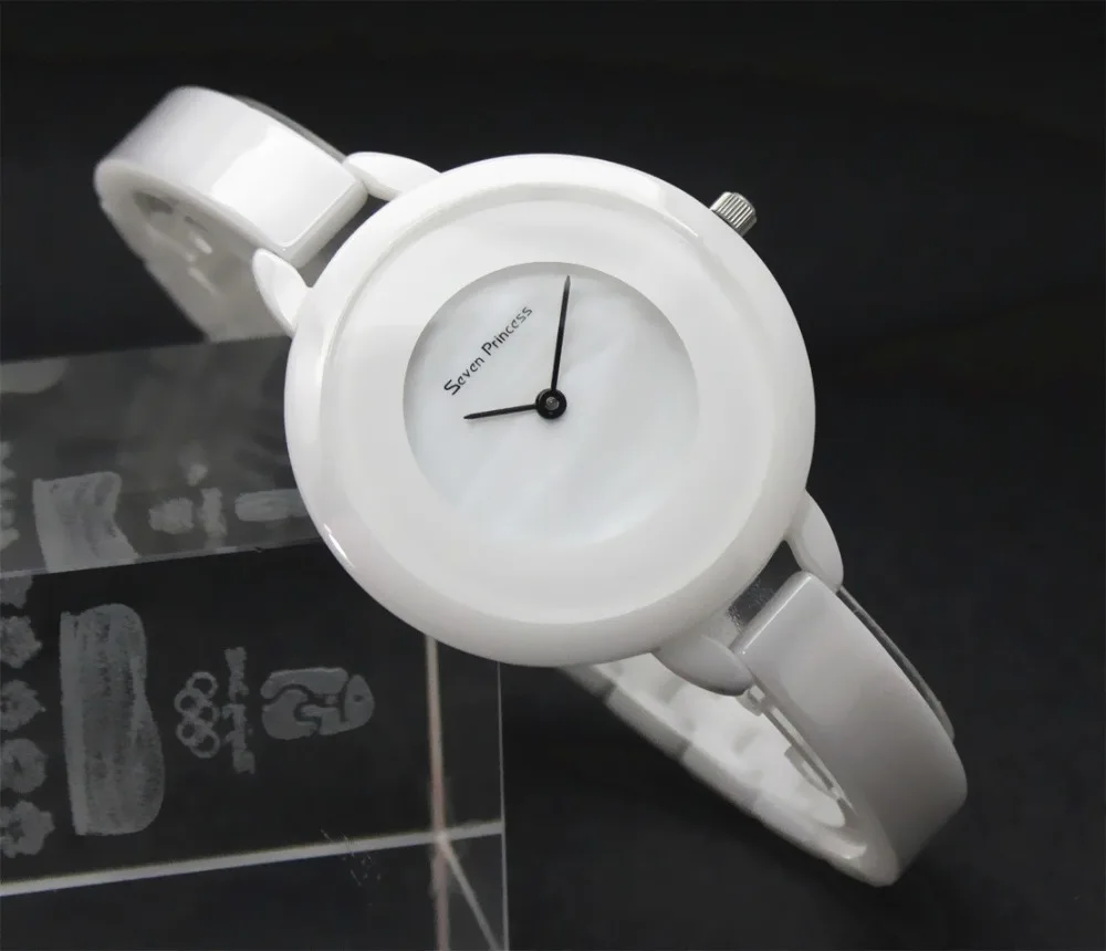 Goede Mooie Dunne Band Big Case Vrouwen Jurk Horloges Mode Elegante Business Verklaring Timepiece Koreaanse Relojes Analoge Keramische NW3327