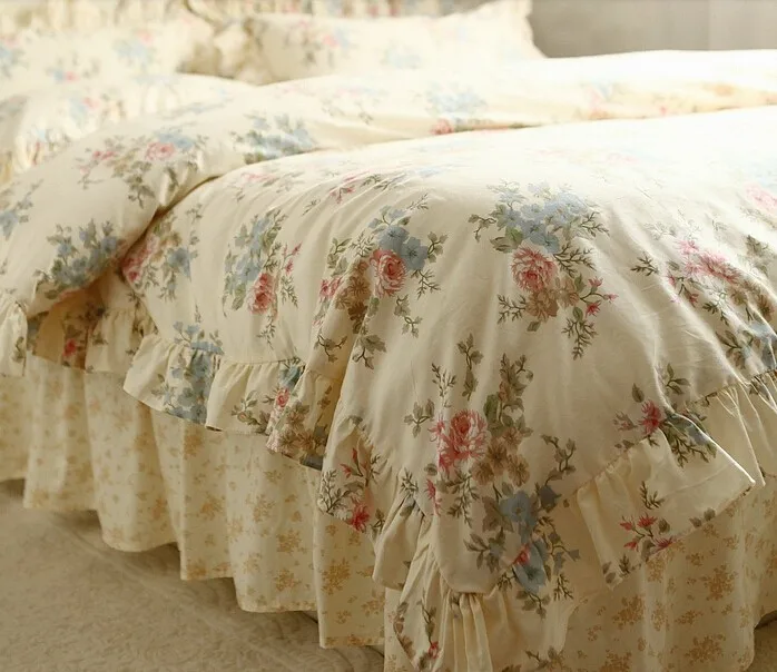 Элегантные комплекты постельного белья цвета хаки с кружевами, хлопковые комплекты для девочек, полностью королевские, роскошные двуспальные кровати, ткани, наволочки, пододеяльник, постельные юбки