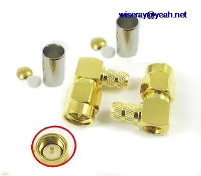 

DHL/EMS 100 sets SMA Male Plug L Right Angle Crimp For RG142 RG400 LMR195 RG58 Cables-A7