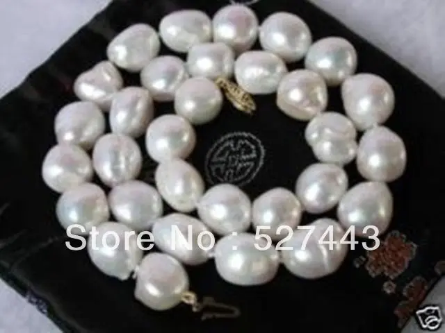 

Wholesale free shipping >>HUGE 18"11-12 MM SOUTH SEA GENUINE WHITE PEARL NECKLACE