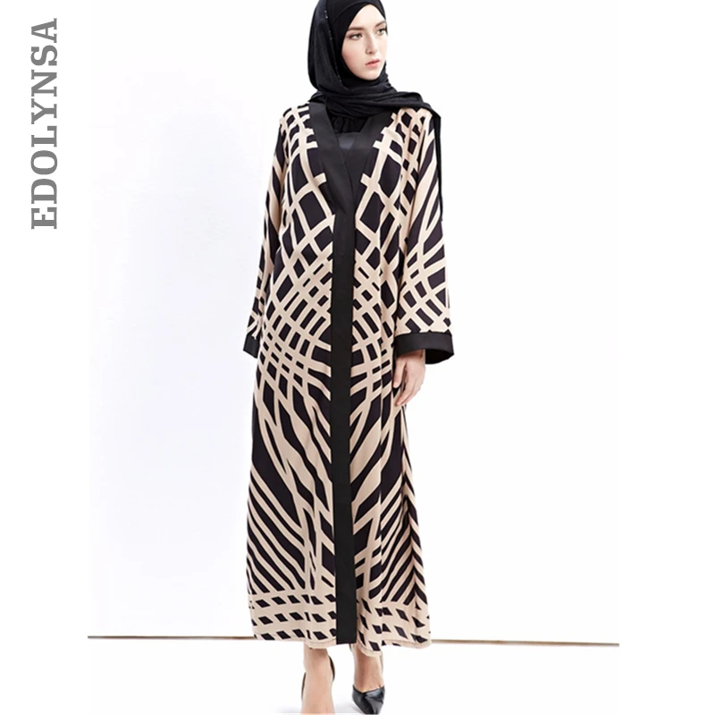

Dubai Abaya 2019 Brand Fashion Muslim Dress Print Fabric Kaftan Dress Robe Casual Plus Size Robe Muslim Robe Dresses #D206