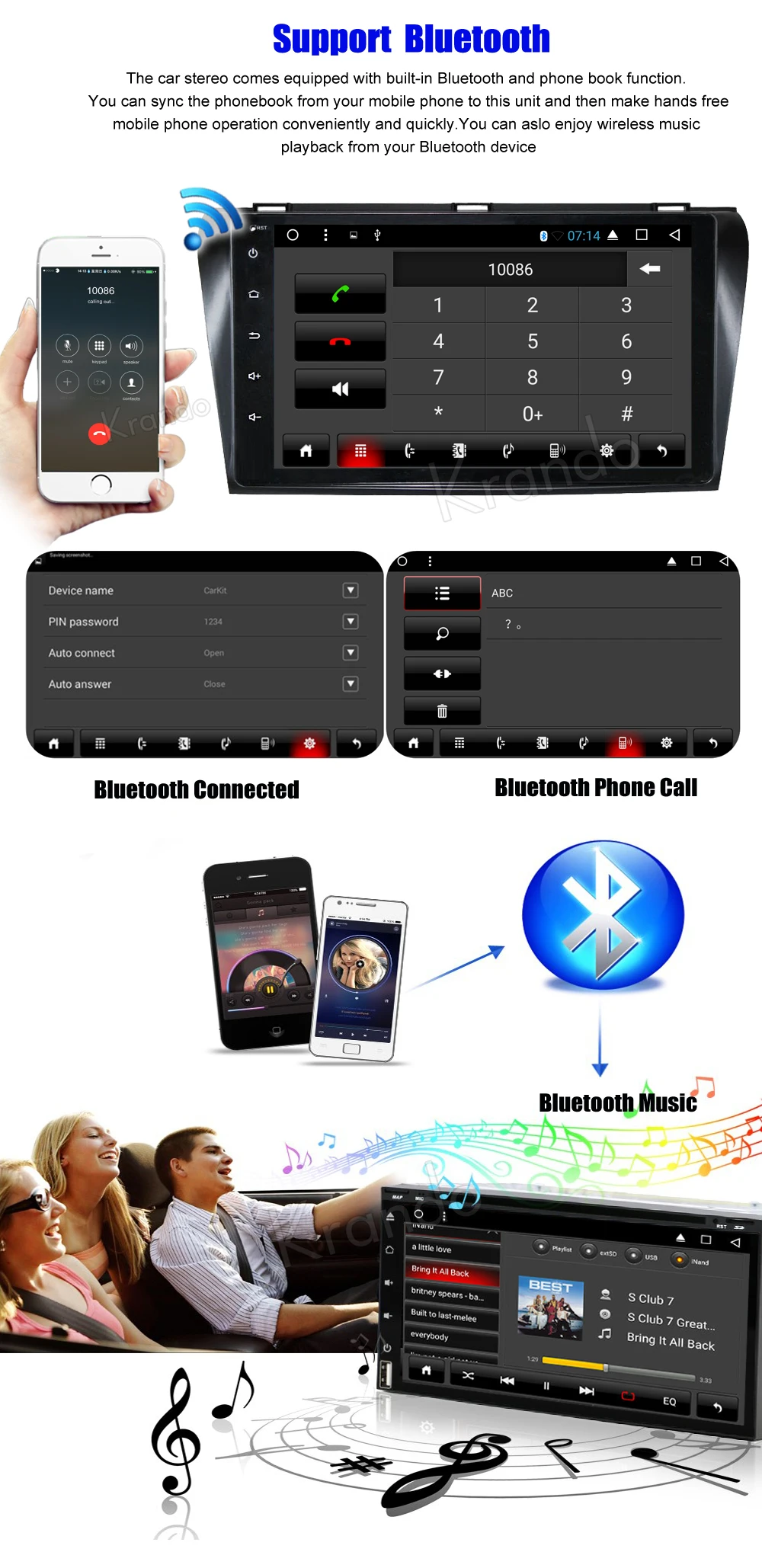 krando mazda  3 android car radio gps dvd player navigation multimedia system (4)