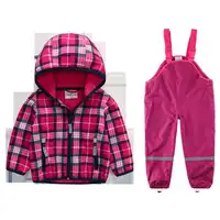 Children's outdoor fleece soft shell clothing waterproof breathable warm and comfortable jacket + pants