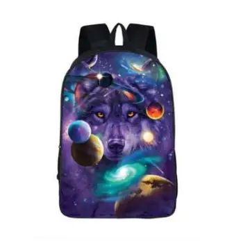 

Galaxy Backpack for Teenage Girls Boys Universe Space Children School Bags mochila feminina Wolf Book Bag Women Men Leisure bag