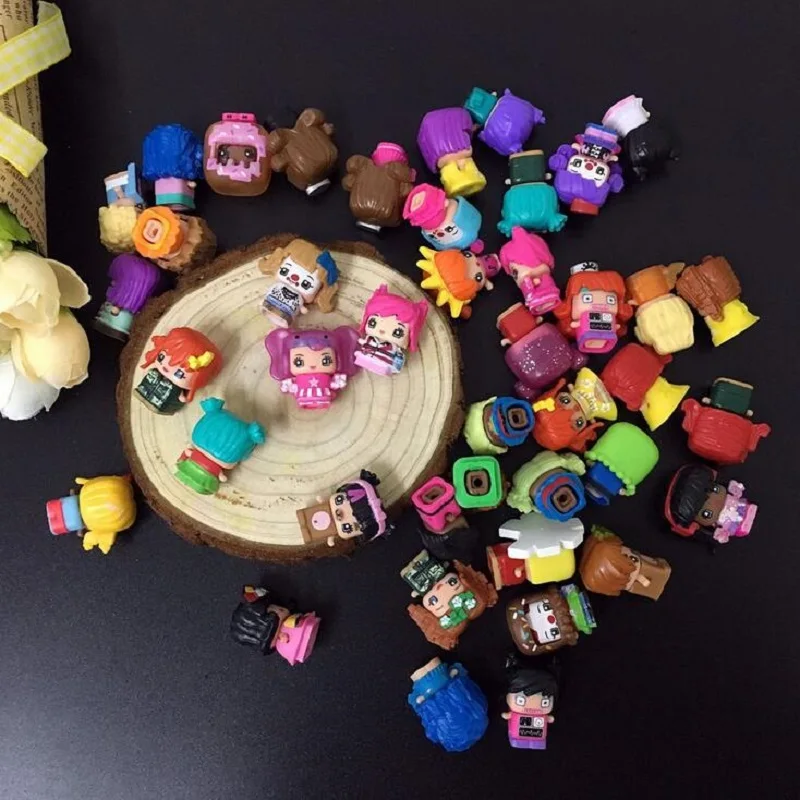 

20 pcs/lot Assembly PVC Mini Girls Dolls Size 2cm Cartoon Girl Model Capsule Corp Toys Squinkies