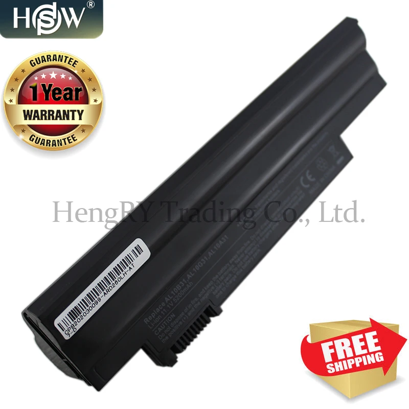 

HSW 5200mAh LAPTOP Battery For Acer Aspire One 522 722 AO522 AOD255 AOD257 AOD260 D255 D257 D260 D270 AL10A31 AL10B31 AL10G31