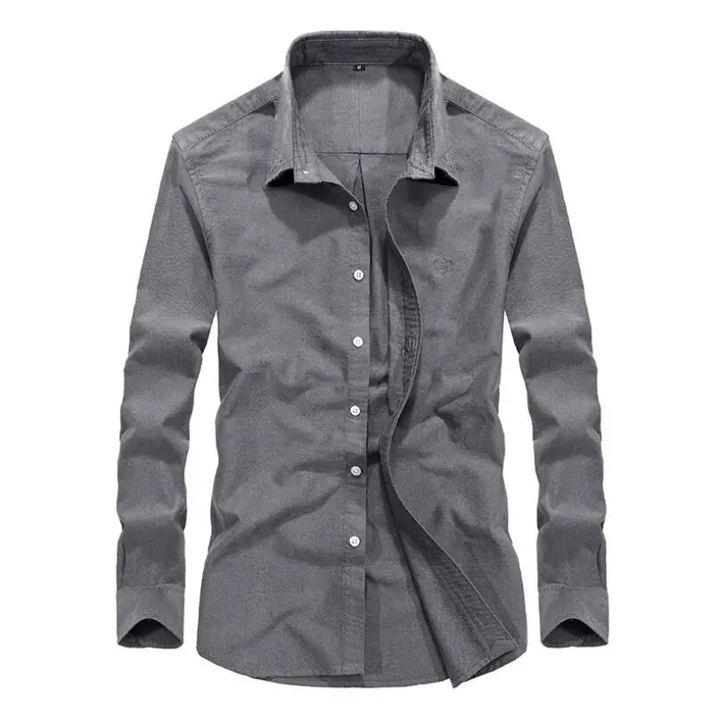 11 Color Choose Business Casual Men Shirts Long Sleeve 100% Cotton Camisa Masculina Hawaiian Shirt Linen Slim FIt Mens Clothing