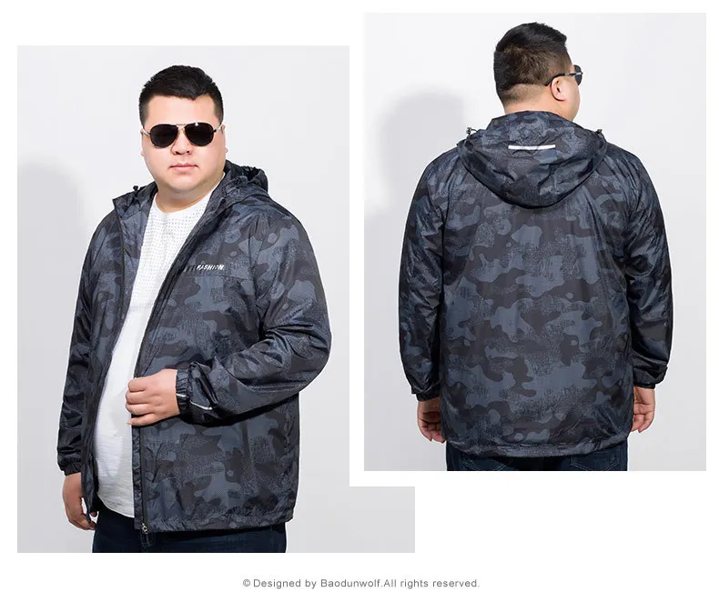 Большие размеры 8XL 7XL 6XL новый ультра тонкая куртка мужская брендовая одежда Ультра свет солнцезащитный крем пальто мужской наивысшего