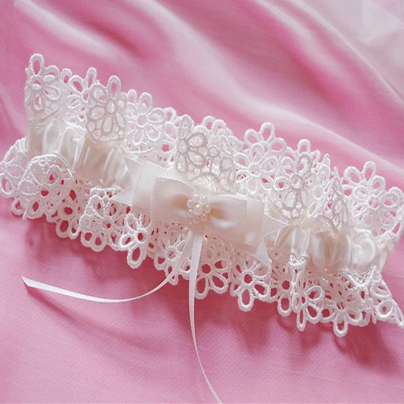 Free Shipping White Women's Sexy Lingerie Garter Lace Belt Legs Ring Harness Wedding Garters