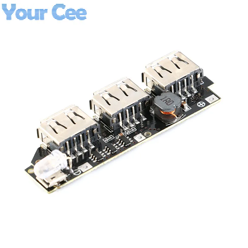 

3 USB 5V 2A 1A Mobile Power Bank Charger Module Lithium Li-ion 18650 Battery Charging Board LED Indicator 3V 3.7V 4.2V to 5V