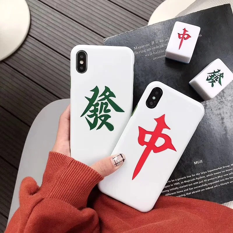 

Chinese Mahjong Features Case For iPhone 7 7Plus 8 8Plus 6s Plus PC Case For iPhone 5 SE X XR XS Max App Capa ipone