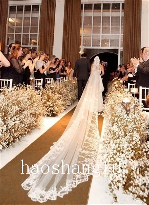 2017 Vintage White Ivory Cathedral Lace Purfle Wedding Bridal Veil 2017 Vintage White Ivory Cathedral Lace Purfle Wedding Bridal Veil Free Comb In Veils From Weddings Events On Aliexpress Alibaba Group