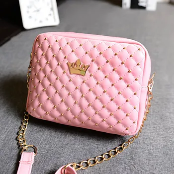 

Small Women Crossbody Bag Fashion Crown Handbag Mini Rivet Shoulder Bags Female Chain Retro Messenger Bag Shopping Handbags