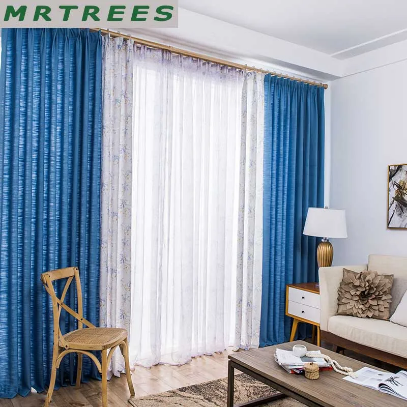 MRTREES мода печать сращивание шторы для гостиной спальни блэкаут ны кухни короткие