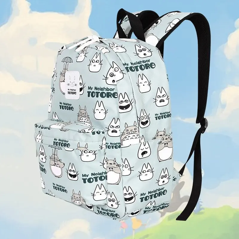 

Neko Atsume Cute Totoro One Piece Madara Kumamon Printing Backpack Cartoon Mochila Travel Rucksack Shoulder Bag Teenager